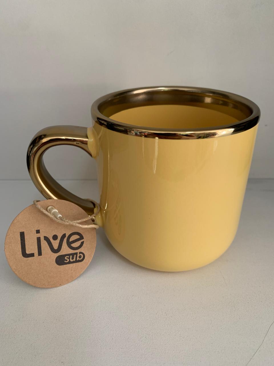 Caneca Imperial Alça Ouro 400ml