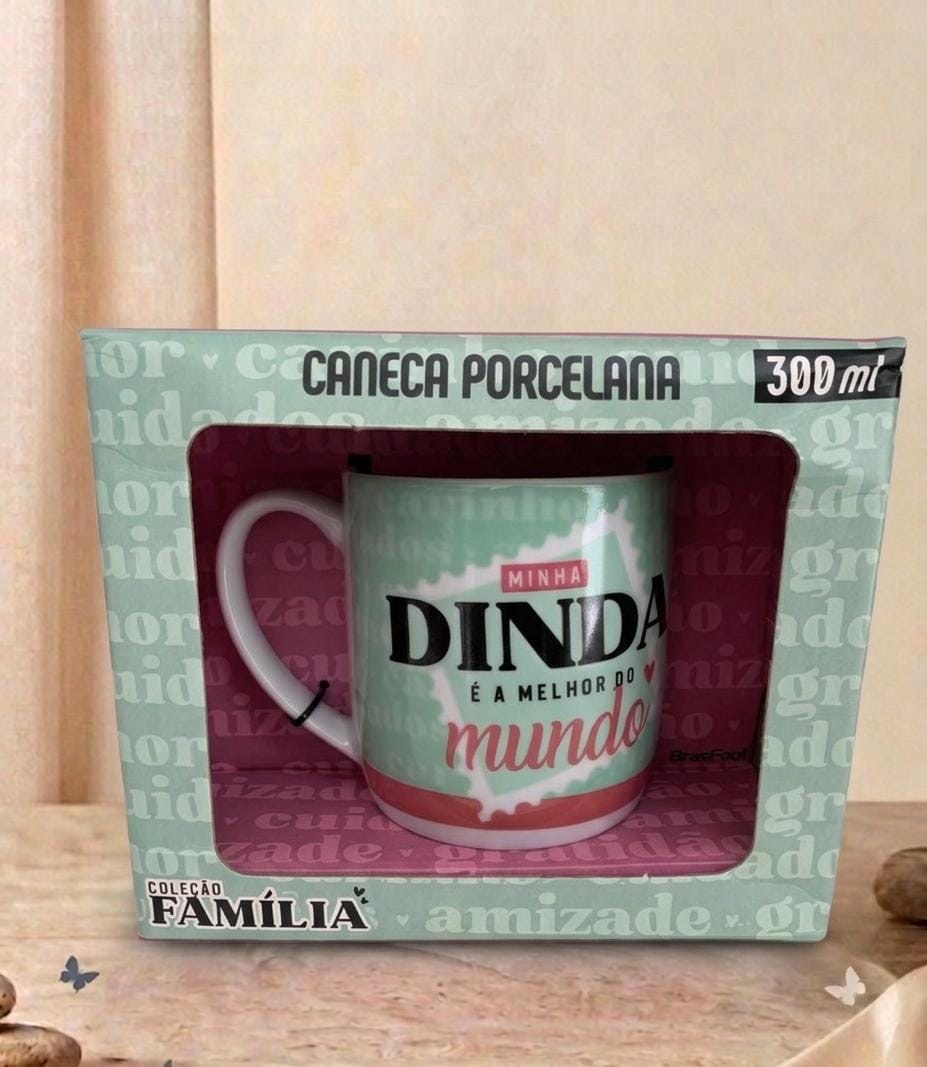 Caneca Porcelana 300ml - Dinda a Melhor