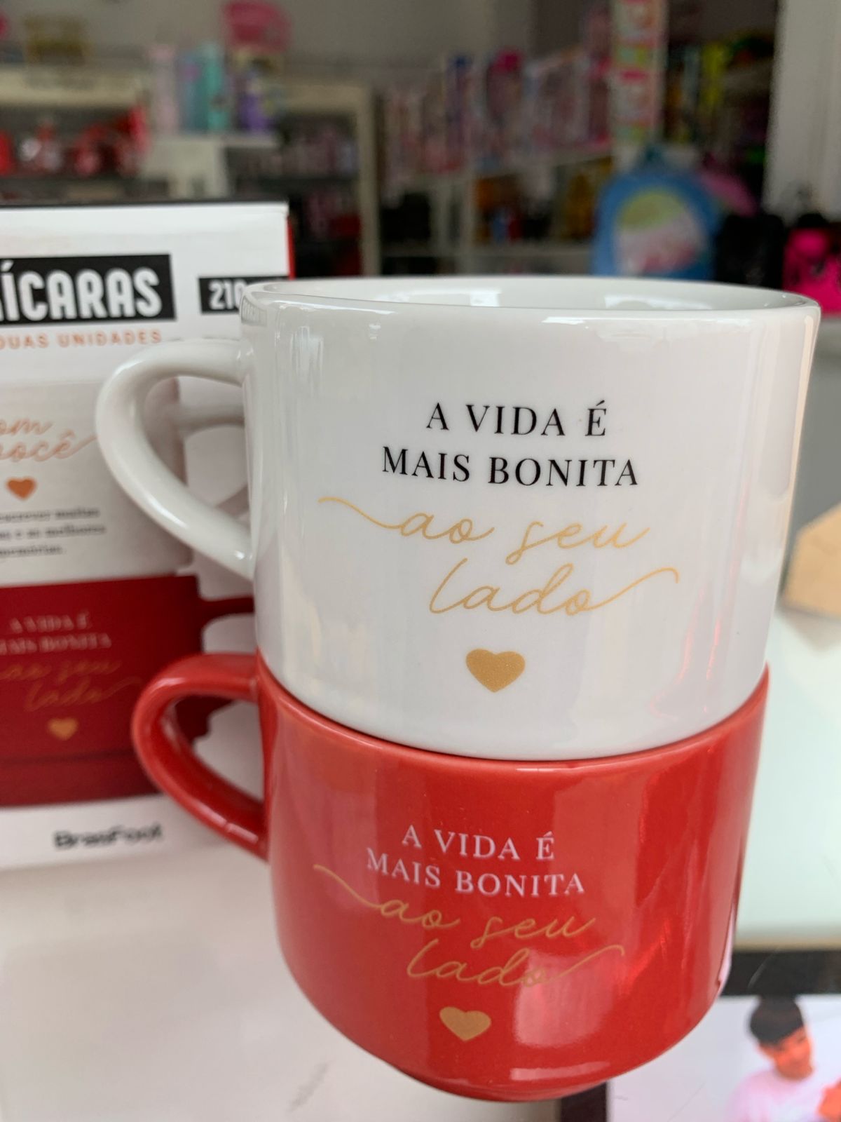 Caneca empilhada dupla-Ao seu lado