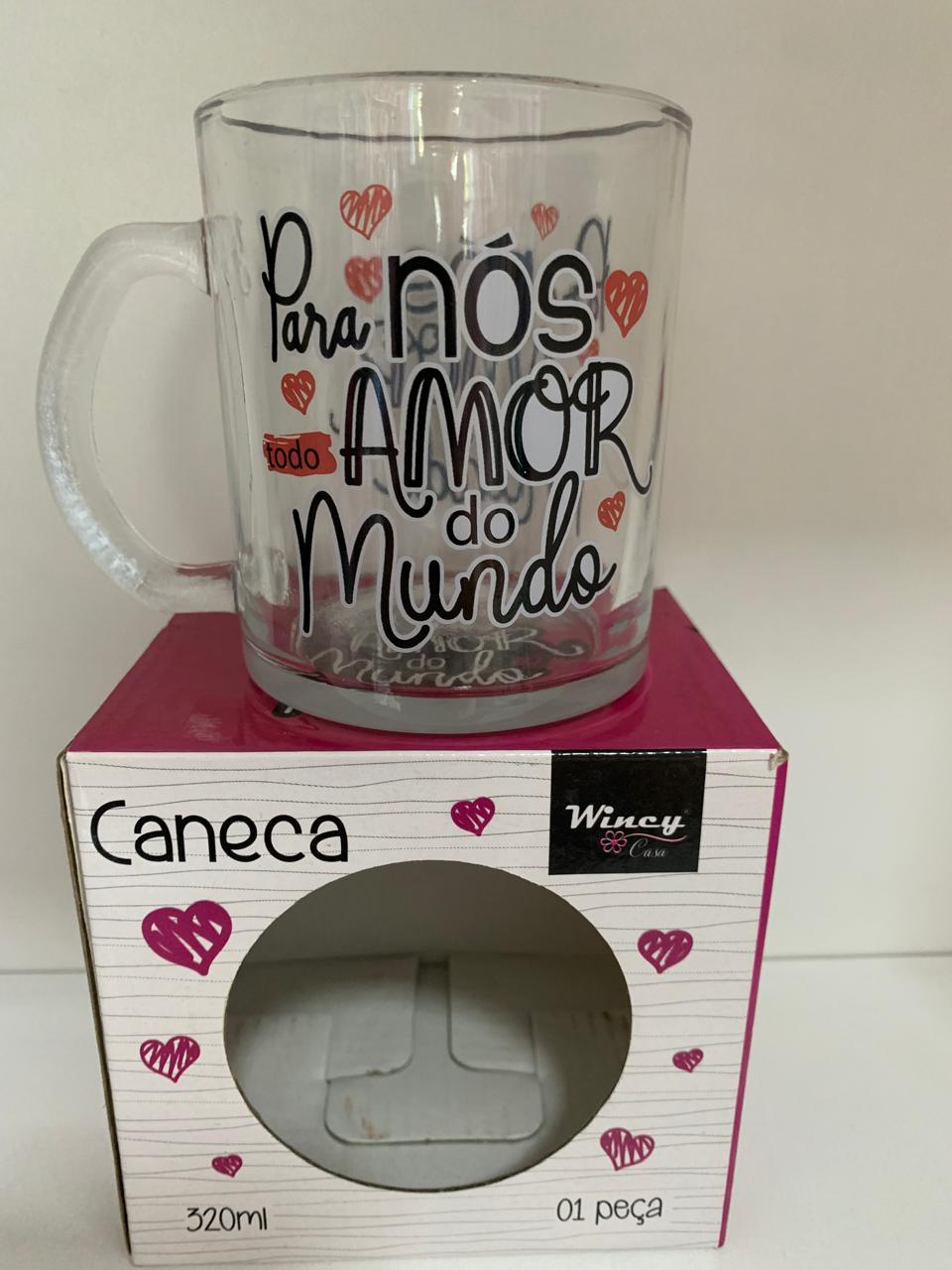 Caneca Transparente - Para nós todo amor do mundo