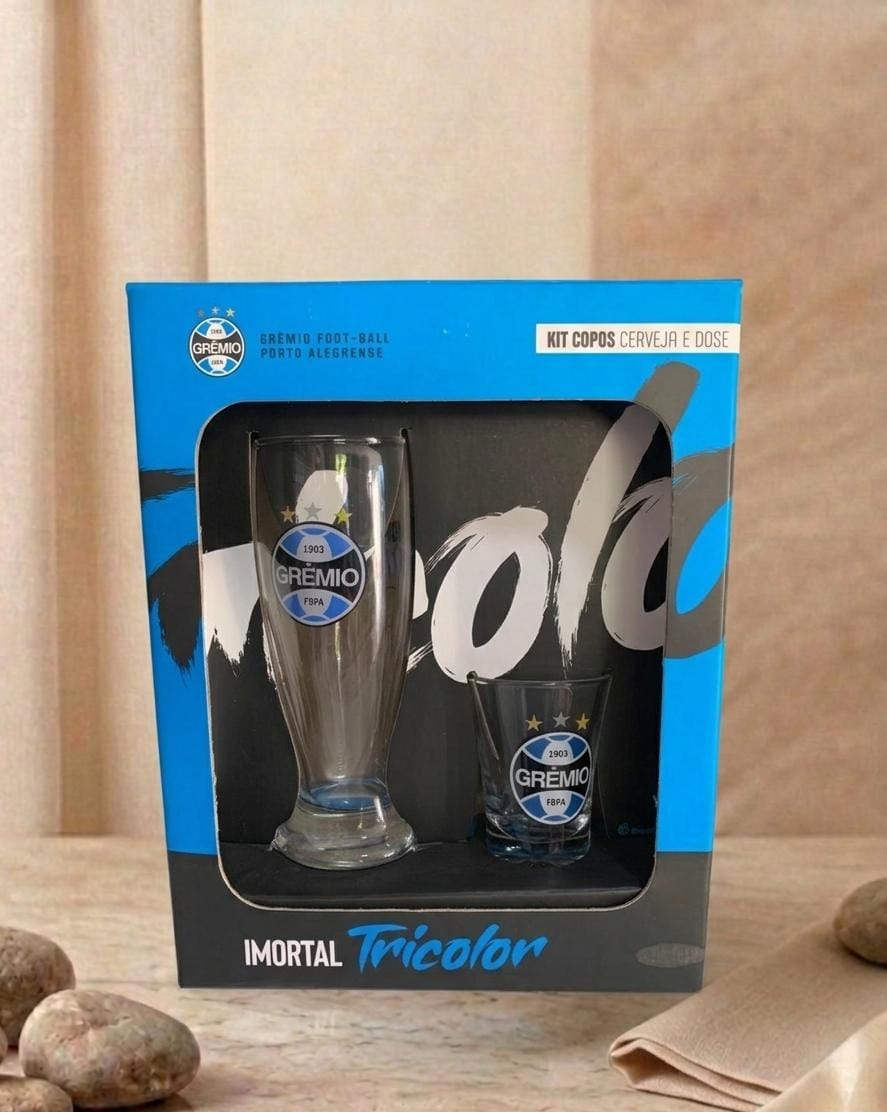 Kit copo de cerveja e dose Tricolor