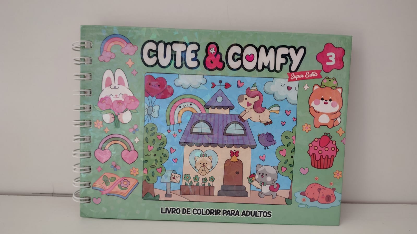 Livro de pintar cute e comfi adultos