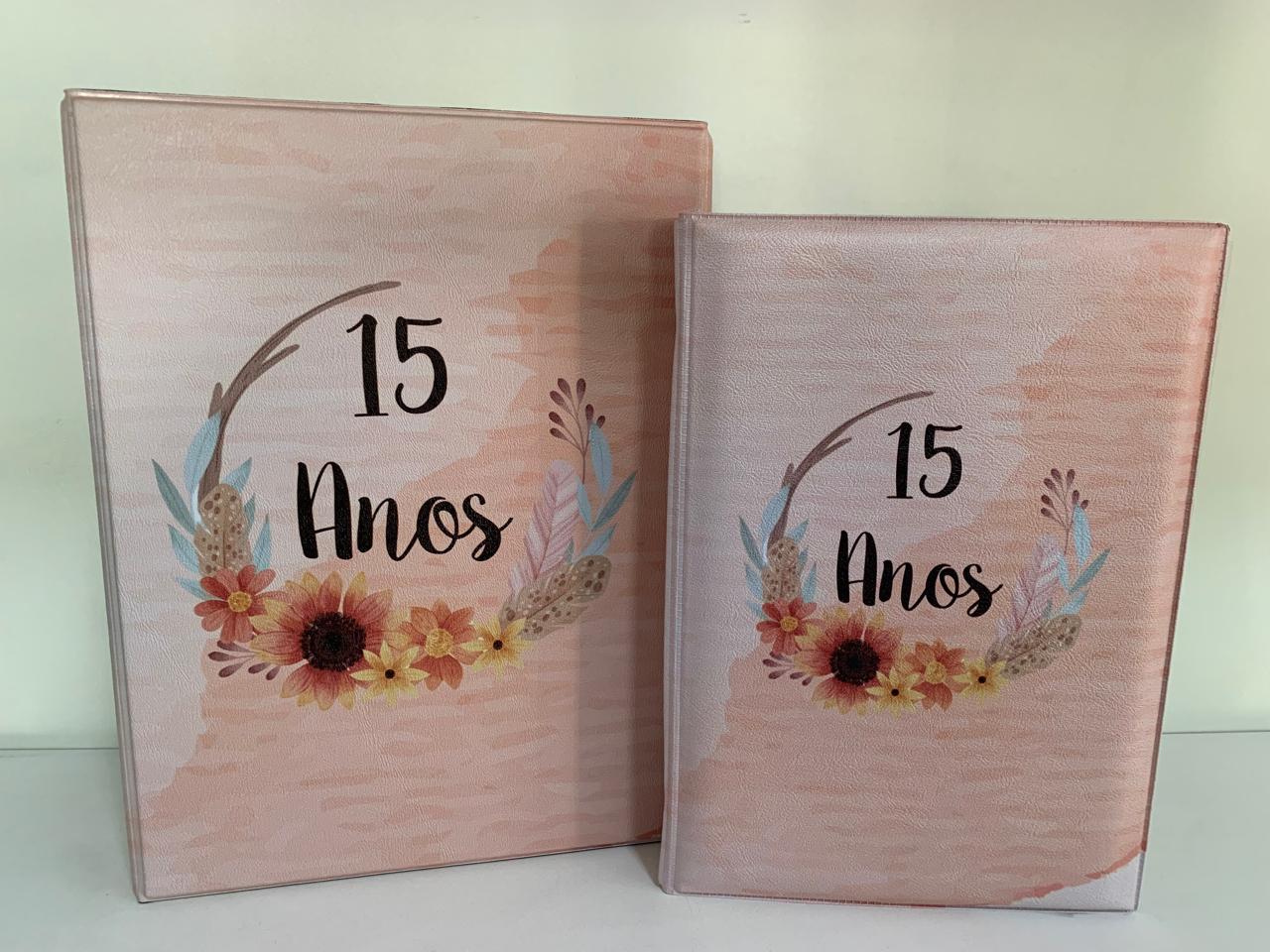 Álbum de 15 Anos, maleta pequena para 100 fotos 15x21