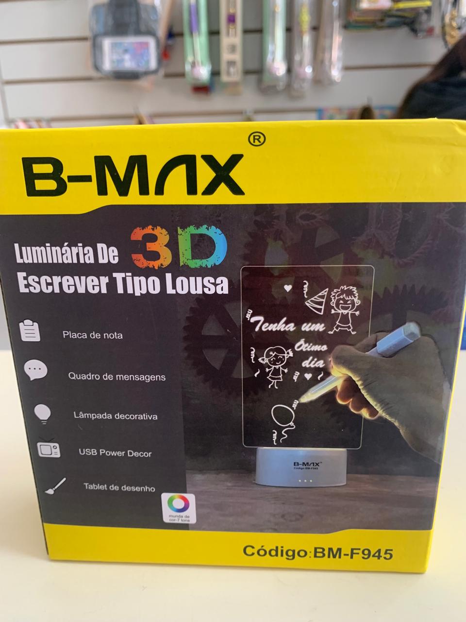 Luminaria de escrever tipo Lousa 3D