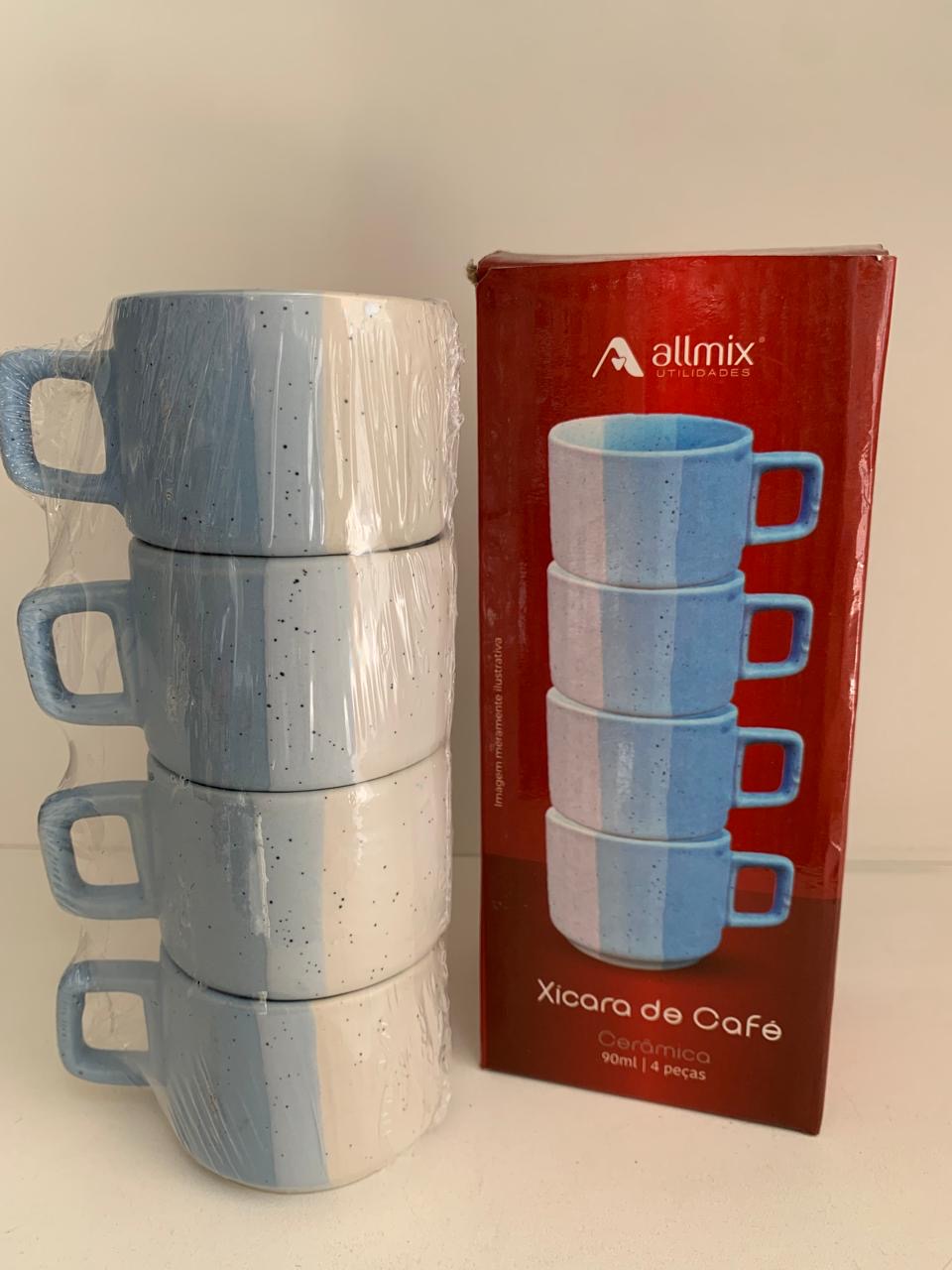 Xícara de café torre 4 peças 90ml