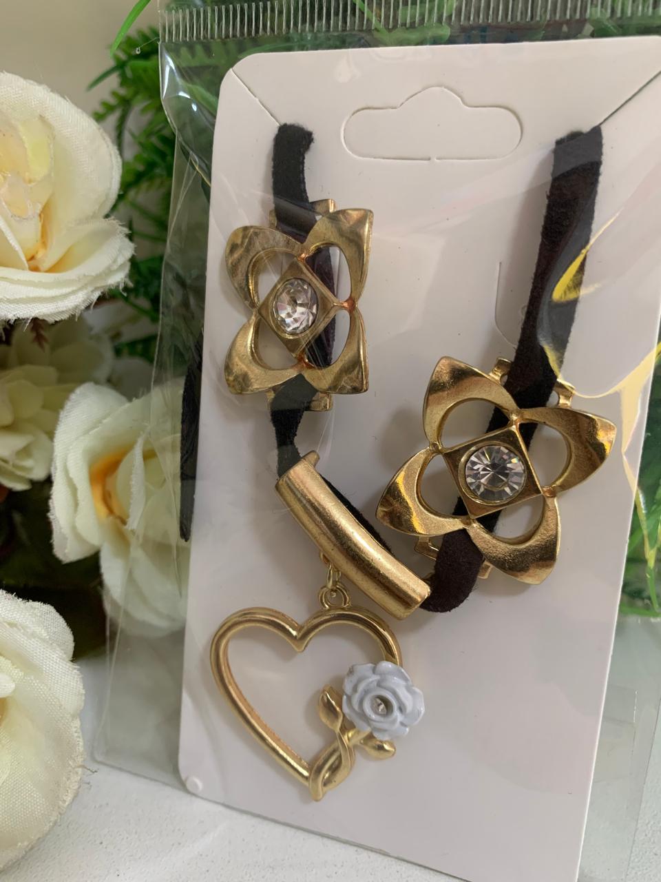 Chocker Coração e Flores