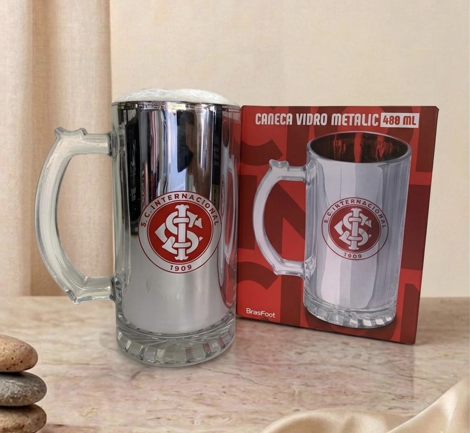 Caneca de Vidro Berlim Metalic