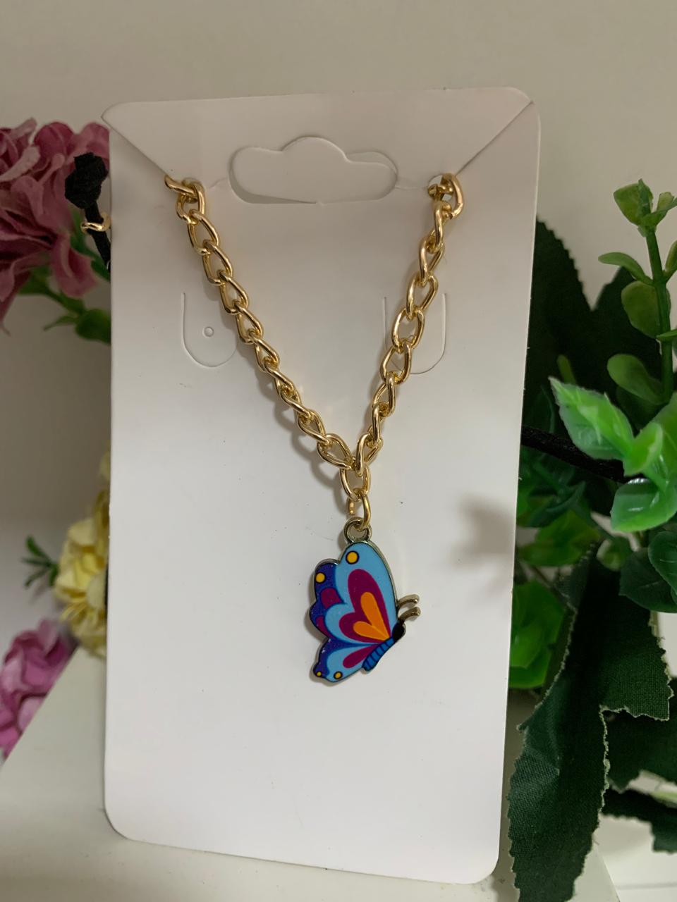 Chocker Borboleta Azul