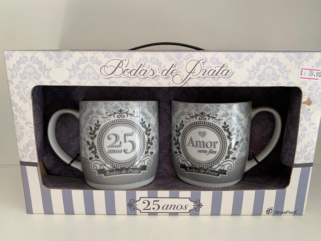 Kit Canecas Bodas de Prata