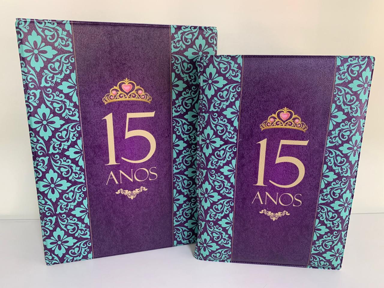 Álbum de 15 Anos, maleta pequena para 100 fotos 15x21