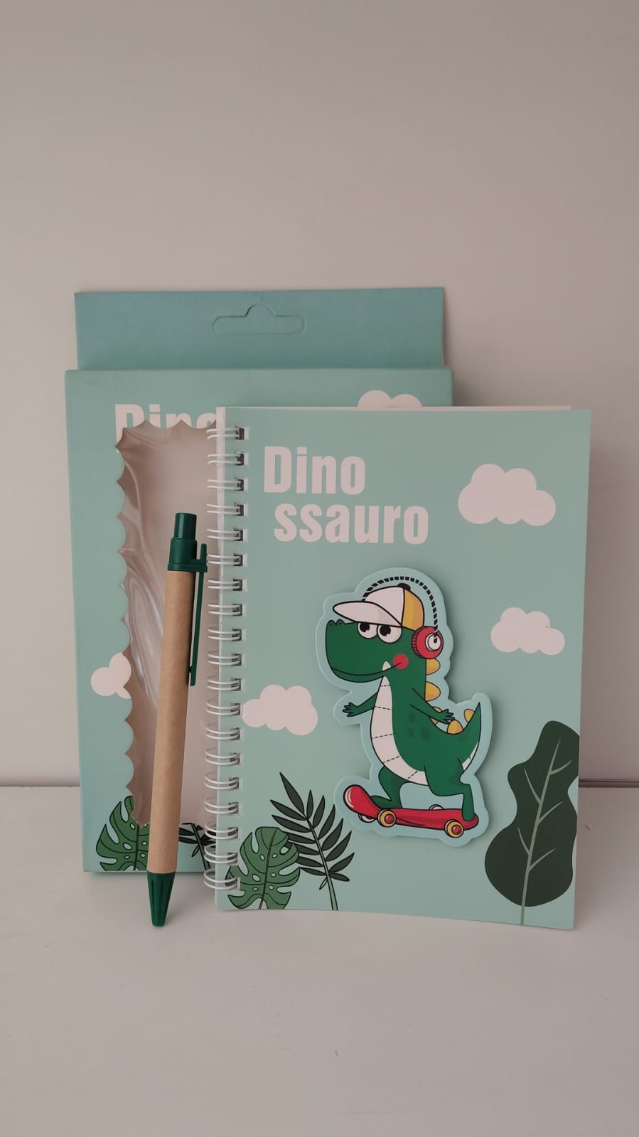 Mini caderno de anotações dino sauro 11,8x16,8 com 38 folhas