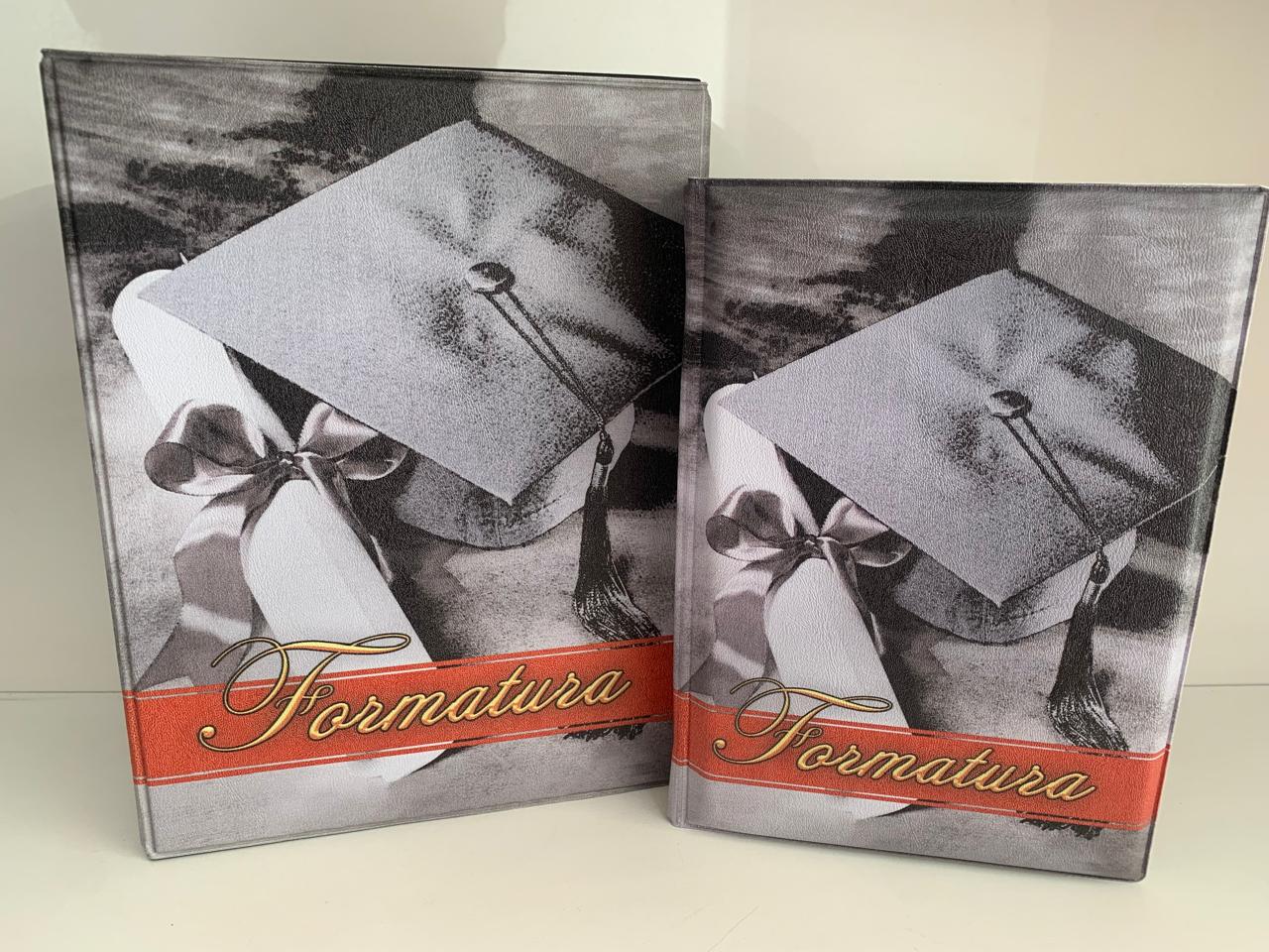 Álbum de Formatura, maleta pequena para 100 fotos 15x21