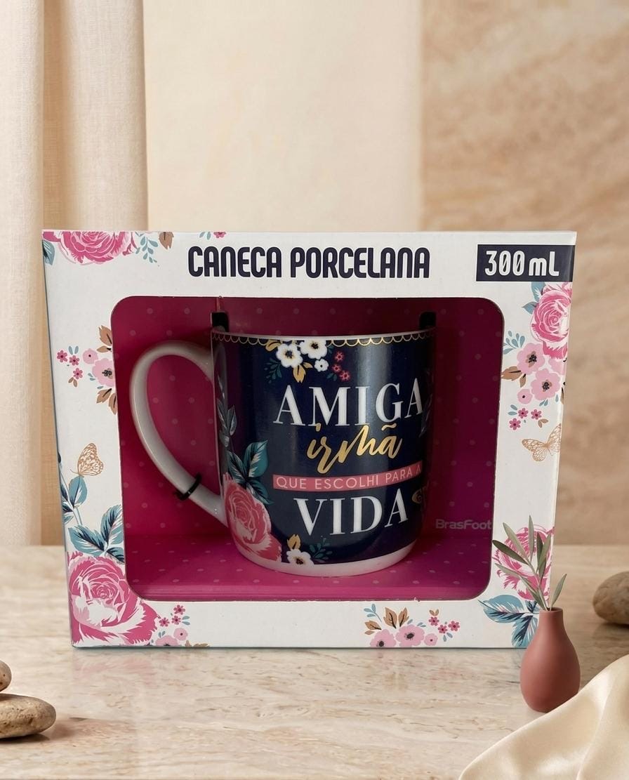 Caneca Porcelana Premium - Amigas assim só nós