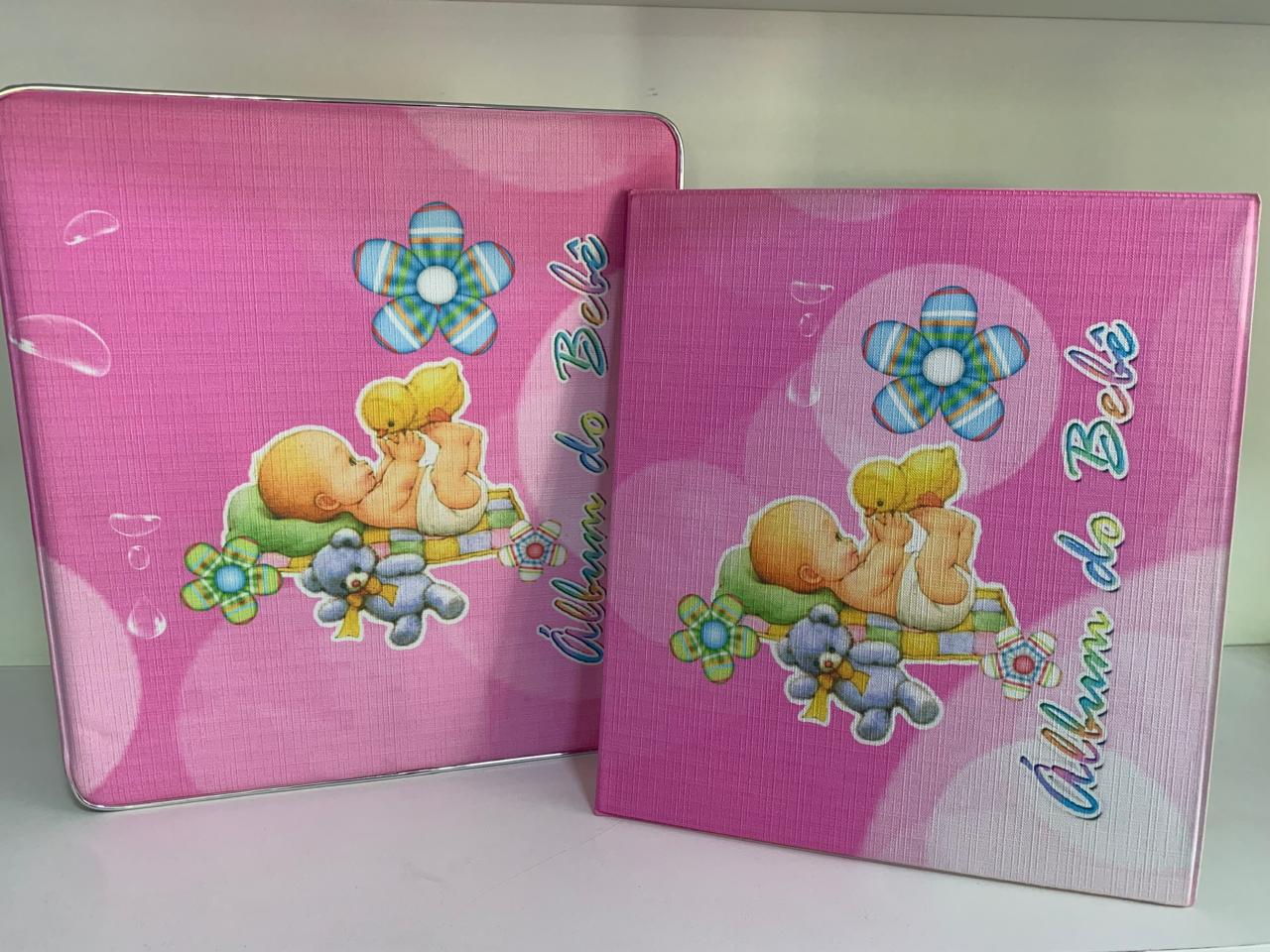 Álbum de Bebê, maleta grande para 100 fotos 15x21