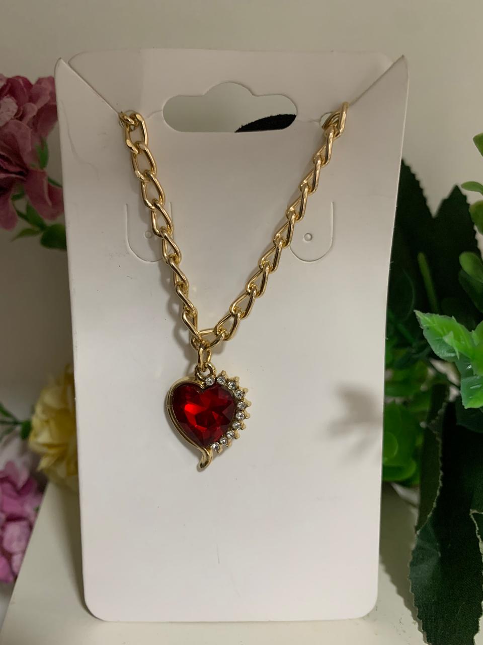 Chocker Coração Vermelho